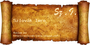Szlovák Imre névjegykártya