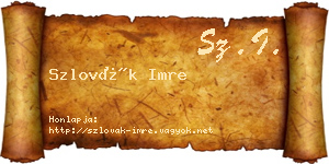 Szlovák Imre névjegykártya